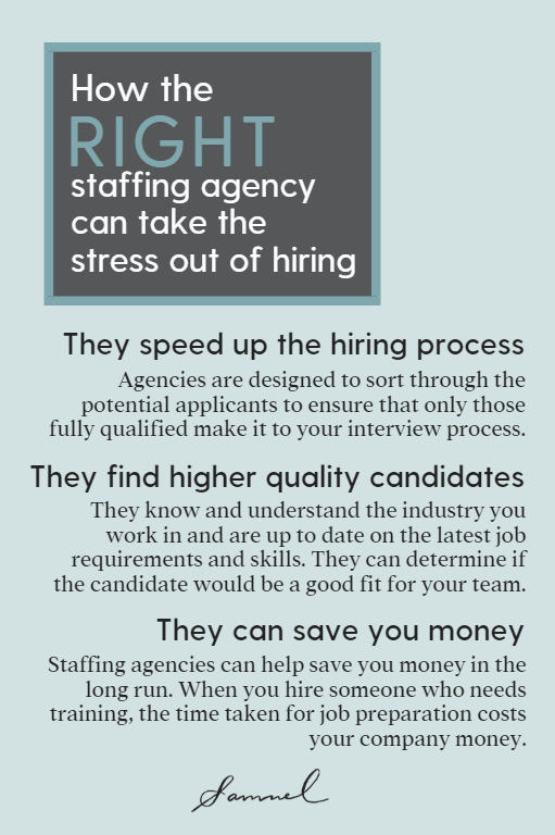 The right staffing agency infographic 